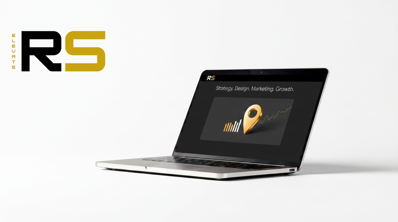 RS ELEVATE hero illustration showing website design, local search growth, and marketing analytics